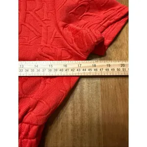 Cropped short sleeve zip up red hoodie jacket juniors size medium thumbnail 5