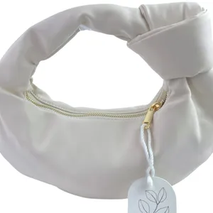 NEW Melie Bianco Alexandra Cream Faux Leather Vegan Zip Hobo Handbag One Size thumbnail 3