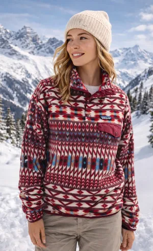 Patagonia Synchilla Snap T Pullover -Kuta Klash “Dark Currant” Aztec Tribal (S) thumbnail 1