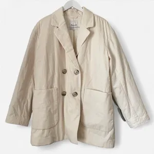 Madewell Undyed Padded Blazer Jacket in Natural Womens XL thumbnail 3