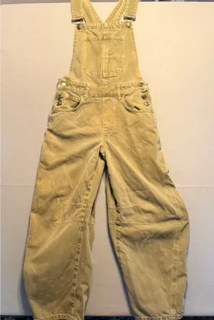 We The Free Good Luck Overall Jumpsuit Discontinued Tan Khaki Color Women XS thumbnail 1