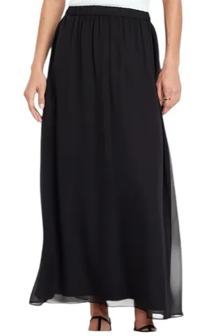 Forever 21 chiffon midi skirt black sz M thumbnail 1