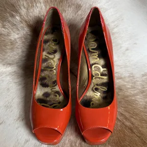Sam Edelman Leather Platform Peep Toe Pumps Size 7.5 B41‎ thumbnail 4