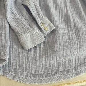 Free People Women's Light Blue Button-Up Top XS thumbnail 5