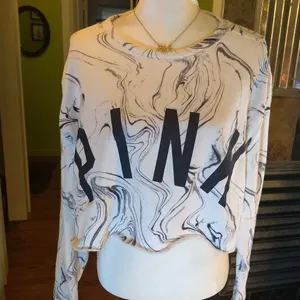 Pink Marbled Cropped Sweatshirt thumbnail 5