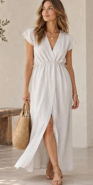 Fraiche by J White Flutter Sleeve Maxi Dress - Size Small thumbnail 1