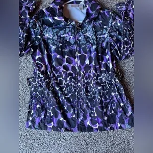 Zengery purple and black leopard print raincoat size (2)‎ large thumbnail 2