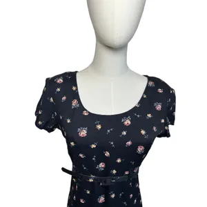 VTG 90s Decked Out Floral Belted Maxi Grunge Whimsigoth Medium Y2K Retro Boho thumbnail 5