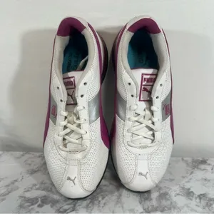 Puma Women's Turin Athletic White Pink Shoe Size 8 #559 thumbnail 5
