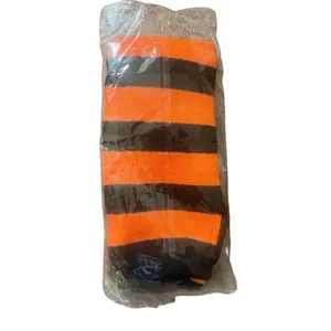 Halloween Orange & Black Striped Thigh-High Socks Costume Over-The-Knee thumbnail 3