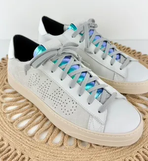 NEW P448 Jack Sneakers White Metallic Women’s Sz 41 EU 9.5 US thumbnail 1