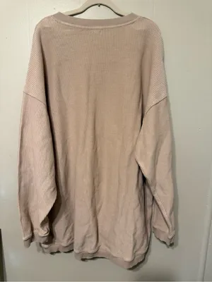 Aerie Women's Oversized Waffle Knit Crewneck Sweater - Dusty Rose thumbnail 6