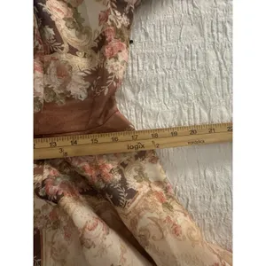 Miss Rosier the Fabienne Neutral Floral Print Mini Dress Size Medium Buttons thumbnail 11