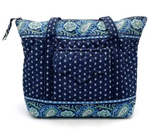 Vera Bradley Seaport Navy Villager Scalloped Tote Bag Floral Vintage 2002 Y2K thumbnail 1