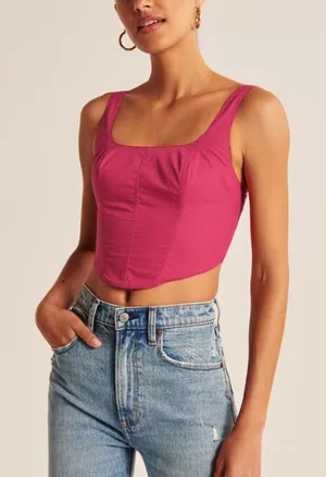 Abercrombie | Poplin Corset Tank thumbnail 1