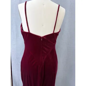 THEIA Burgundy Velvet Spaghetti Strap Mermaid Trumpet Gown‎ NWT Size 8 $495 thumbnail 9