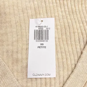 NWT Old Navy Cream Long-Sleeve Cropped Rib-Knit Cardigan Sweater Size XS Petite thumbnail 6
