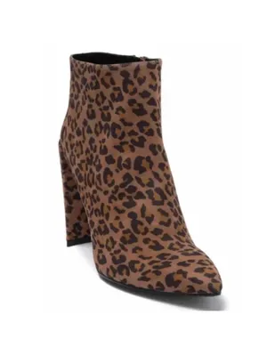 Stuart Weitzman Pure Pointed Toe Animal Leopard Print Thin Block Heel Booties 7 thumbnail 2