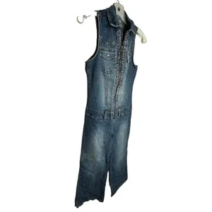 Vintage‎ Rave Stretch Denim Jumpsuit thumbnail 4