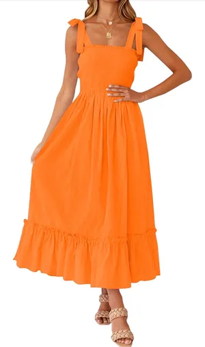 Orange Maxi Dress Size L thumbnail 1