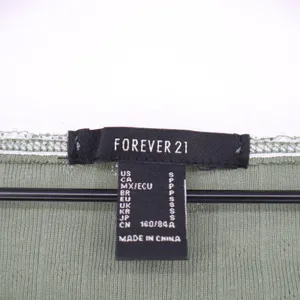 Forever 21 Top Womens S Cropped Sage Green Lace Trim Pointelle Excellent thumbnail 2