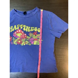 Urban Outfitters Boho Crop Mushroom Print Happiness T Shirt Women Small Hippie‎ thumbnail 10
