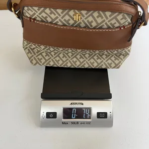 Tommy Hilfiger tan adjustable crossbody zip‎ pocket shoulder purse bag gold thumbnail 8
