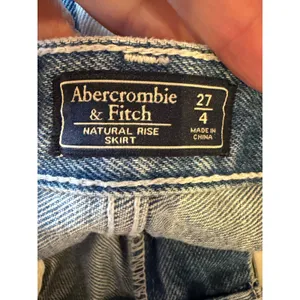 Abercrombie & Fitch Vintage Denim Skirt Women 4 Blue White Striped Jean Mini Y2K thumbnail 8