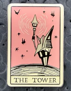 Disney Loungefly Nightmare Before Christmas Tarot Card The Tower trading pin thumbnail 1
