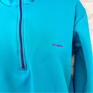 Vintage Patagonia Turquoise 1/4 Zip ‘Capilene’ Pullover Sweater, Size M thumbnail 2