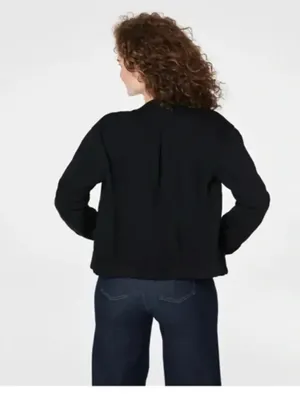 NWT $228 Spanx Women's Ponte Bomber Jacket Long Sleeve Classic Black Small thumbnail 2
