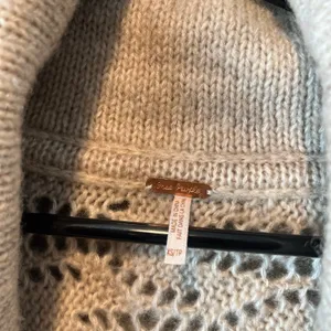 Free People XS‎ Womens Shawl Collar Cardigan Wool Crochet Knit Eyelet Cottage thumbnail 7