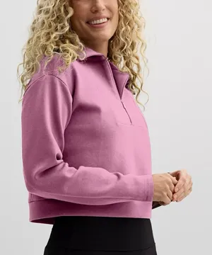 TEK Gear Mauve ultra comfort purple cropped collared quarter zip sweater small thumbnail 1