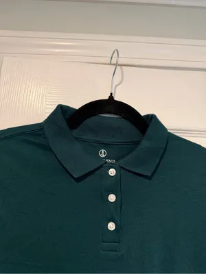 NWOT Lands End Size S Forrest Green Short Sleeve Collared Polo Shirt thumbnail 2