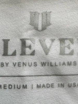 EleVen by Venus Williams Gray Wrap-Style Circle Skirt with white shorts, size M thumbnail 2