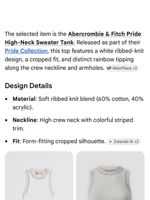Abercrombie & Fitch for The Trevor Project High Neck Ribbed Pride Sweater Tank thumbnail 9