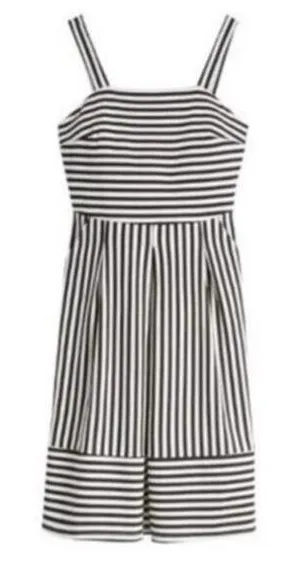 Brixon Ivy Striped Dress Womens Medium Black White Excellent Pockets Pleated thumbnail 1