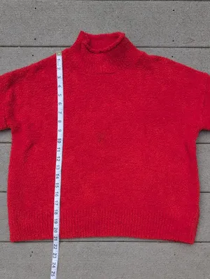Sincerly Jules Fuzzy Turtle Neck Sweater Red thumbnail 8