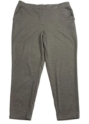 Herringbone Black Tan Straight Leg Slacks XL Stretch Pants Office Wear Casual thumbnail 1