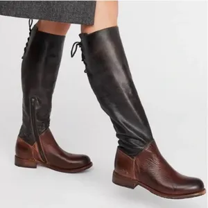 BEDSTU Brown and Black Knee-High Leather Boots thumbnail 1