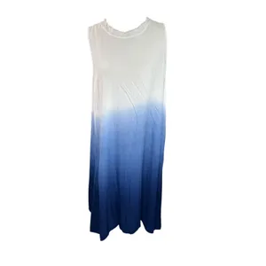 Jofit White Blue‎ Ombre Athletic Casual Sleeveless Tank Dress Large thumbnail 5