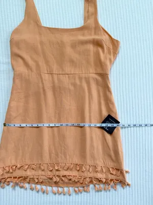Lulu's Feel the Sunshine Washed Orange Tassel Mini Dress NWT thumbnail 8