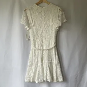 Formal knee‎ length women size small lace dress frills wraparound design v-neck thumbnail 8