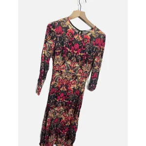 Sam & Lavi Midi Dress Womens‎ Small Multicolor Floral Long Sleeve Boho Open Back thumbnail 3