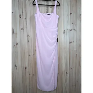 NWT Lulus Glamorous Disposition Light Pink Ruched Maxi Dress Bridesmaid Size XL thumbnail 2