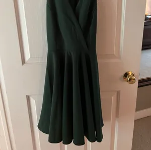 Lulus Wonder Whirl Dark Green Twist Back Skater Dress thumbnail 3