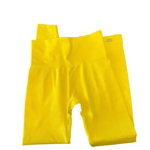 SET Active Yellow‎ Seamless Leggings SM High Rise Ribbed Gym Workout thumbnail 7