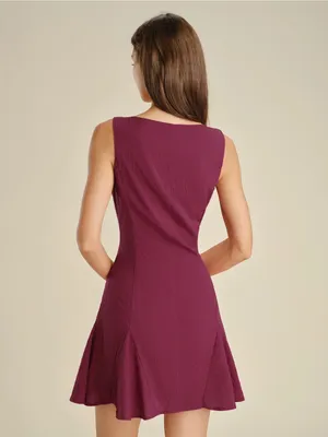 Rihoas Red Square Neck Button Mini Dress Size XS thumbnail 5