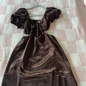 H&M Divided Brown Satin Dress thumbnail 1