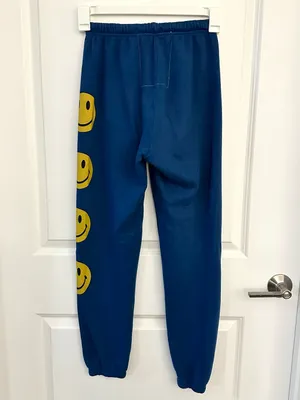 Aviator Nation Women’s Smiley 2 Sweatpants Jogger Royal Navy Blue Small thumbnail 5